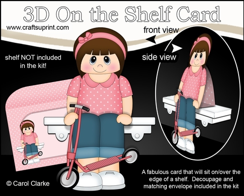 3D On the Shelf Card Kit - Shay has a Toy Scooter