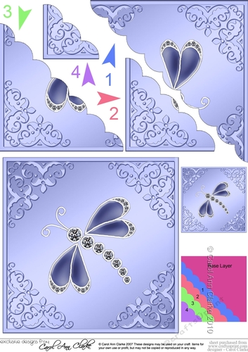 Diamante Dragonfly Scallop Topper