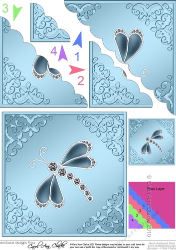 Diamante Dragonfly Scallop Topper