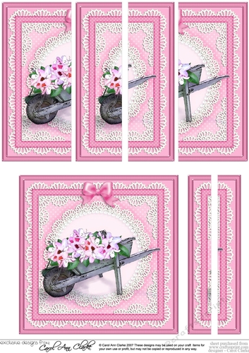 Flower Filled Wheelbarrow Side Stacker Topper