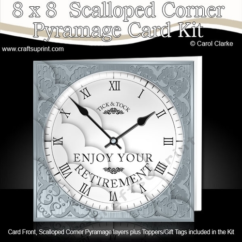8x8 Retirement Clock Kit with Scalloped Corners