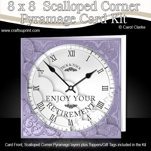 8x8 Retirement Clock Kit with Scalloped Corners