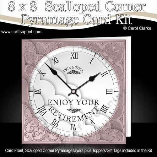 8x8 Retirement Clock Kit with Scalloped Corners