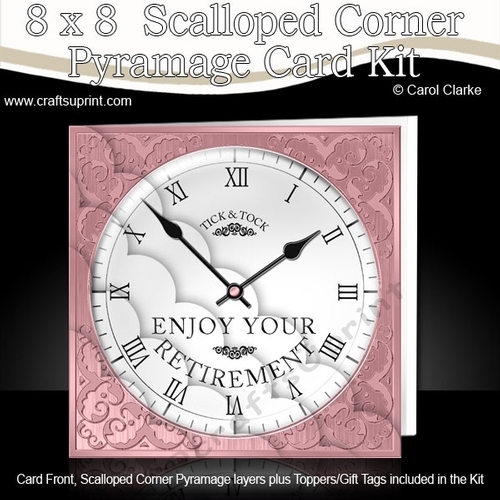 8x8 Retirement Clock Kit with Scalloped Corners