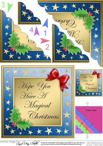 Elegant Christmas Greetings Scallop Corner side stacker Topper