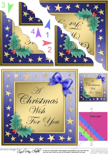 Elegant Christmas Greetings Scallop Corner side stacker Topper