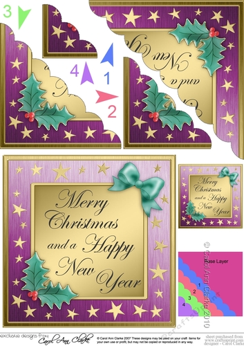 Elegant Christmas Greetings Scallop Corner side stacker Topper