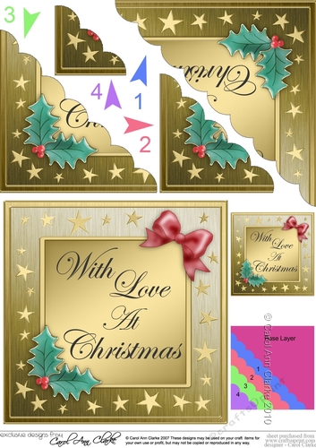 Elegant Christmas Greetings Scallop Corner side stacker Topper