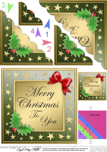 Elegant Christmas Greetings Scallop Corner side stacker Topper