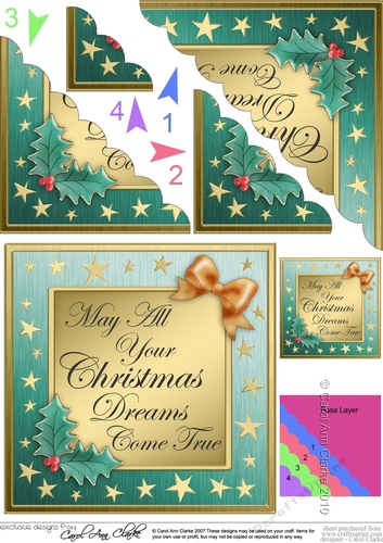 Elegant Christmas Greetings Scallop Corner side stacker Topper