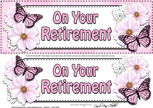 Large DL ON YOUR RETIREMENT Floral Butterflies 3D decoupage