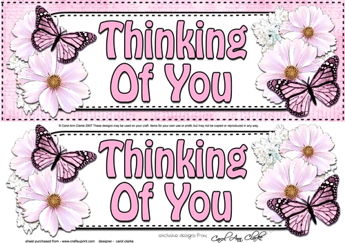 Large DL THINKING OF YOU Floral Butterflies 3D decoupage