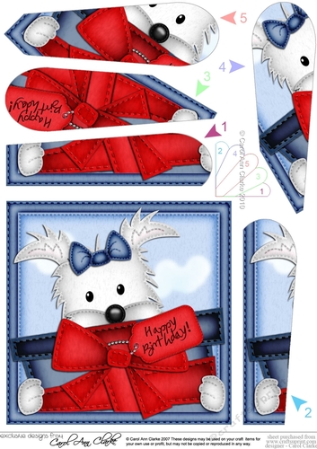 Jock Westie Dog has a Birthday Present Fan Pyramage Topper