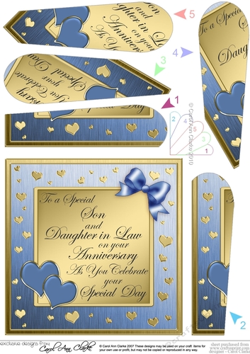 For a Special Son and Daughter in Law on your Wedding Anniversary Fan Pyramage