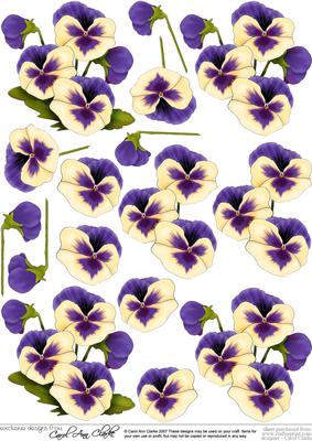 Pansy, Lace and Pearls Matching 3D Decoupage Sheet