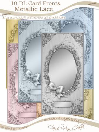 Dl Metallic Lace and Bow Card Fronts Kit