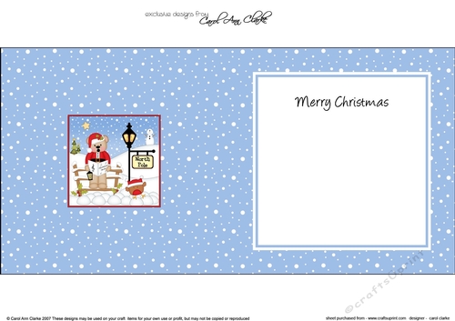 Christmas Livvy Bear is at the North Pole insert square landscape