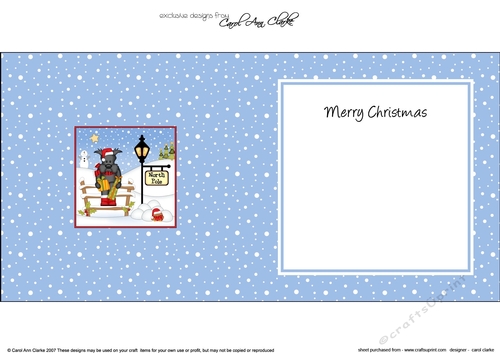 Christmas Hamish Scottie Dog is at the North Pole insert square landscape