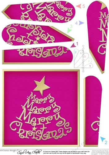 Merry Christmas Tree Fan Pyramage Topper