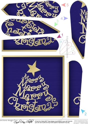 Merry Christmas Tree Fan Pyramage Topper