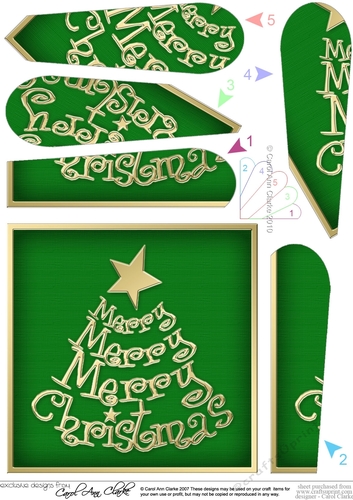 Merry Christmas Tree Fan Pyramage Topper