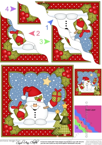 Christmas Snowball Sam has Christmas Presents Wavy Corner Topper