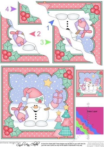 Christmas Snowball Sam has Christmas Presents Wavy Corner Topper