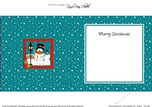 Christmas Snowman Rio is Carol Singing insert square landscape