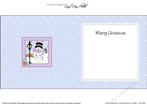 Christmas Snowman Rio is Carol Singing insert square landscape