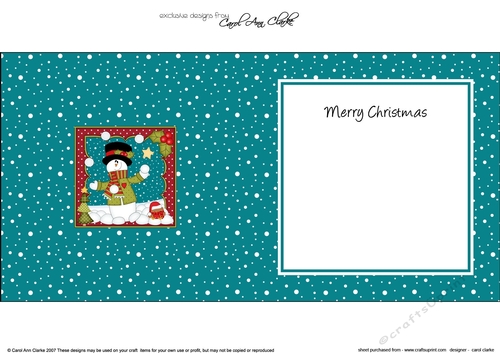 Christmas Snowman Rio is Carol Having a Snowball Fight insert square landscape