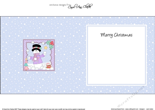 Christmas Snowman Rio is Carol Having a Snowball Fight insert square landscape