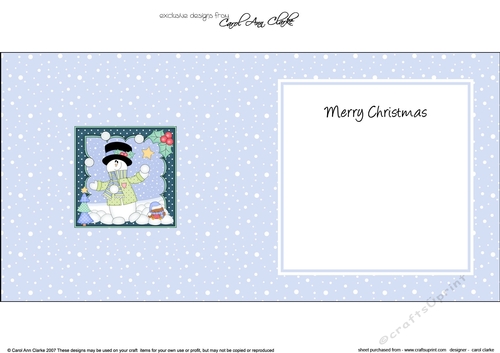 Christmas Snowman Rio is Carol Having a Snowball Fight insert square landscape