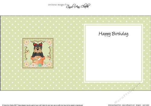 Flower Pot Friends Cute Little Yorkie Dog square landscape insert