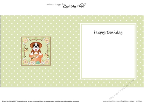 Flower Pot Friends Cute Little St Bernard Dog square landscape insert