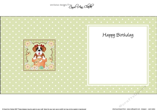 Flower Pot Friends Cute Little St Bernard Dog square landscape insert