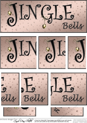 Jingle Bells Christmas DL side stacker Topper