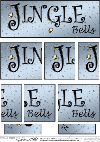 Jingle Bells Christmas DL side stacker Topper