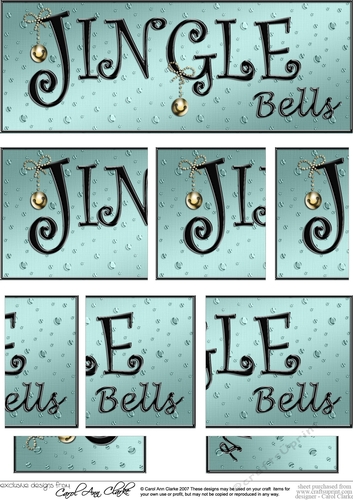 Jingle Bells Christmas DL side stacker Topper