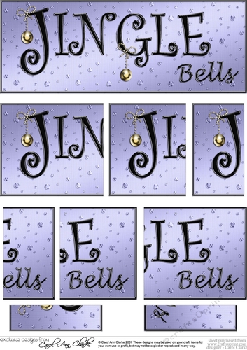 Jingle Bells Christmas DL side stacker Topper