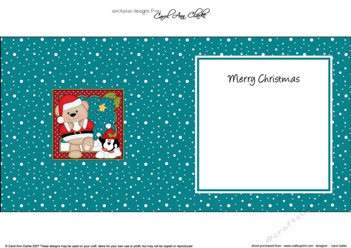Christmas Livvy Bear is having  a Snowball Fight with Pip Penguin insert square landscape