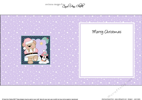 Christmas Livvy Bear is having  a Snowball Fight with Pip Penguin insert square landscape