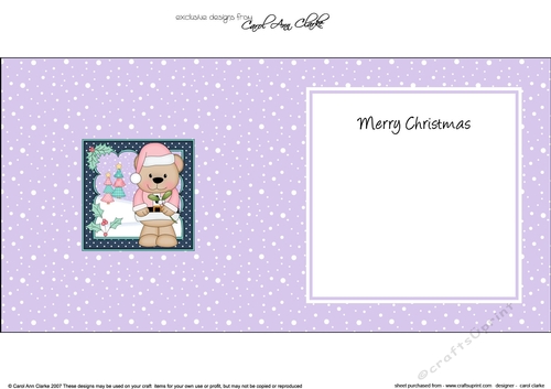 Christmas Livvy Bear has the Mistletoe insert square landscape