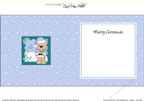 Christmas Livvy Bear has the Mistletoe insert square landscape