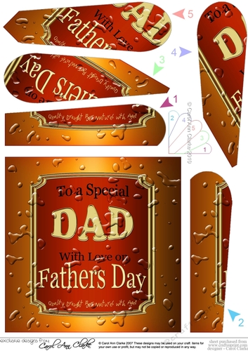 Happy Fathers Day DAD Beer Label Fan Pyramage Topper