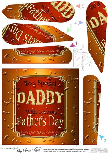 Happy Fathers Day DADDY Beer Label Fan Pyramage Topper