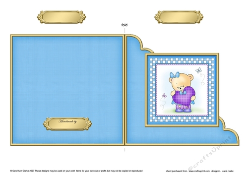 Cute Hunney Bear Rosie has a Heart Cut and Fold Corner Card  