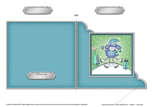 Cute Christmas Bon Bon the Poodle Quick Cut and Fold Corner Card 
