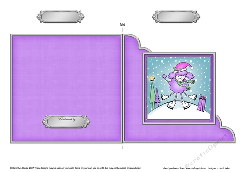 Cute Christmas Bon Bon the Poodle Quick Cut and Fold Corner Card 
