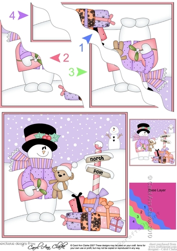 Christmas Snowman Roi is at the North Pole Wavy Corner side stacker Topper
