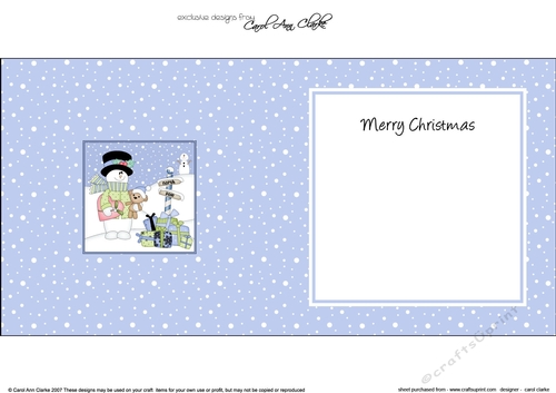 Christmas Snowman Oli & Pip Penguin are at the North Pole Wavy Corner side stacker Topper